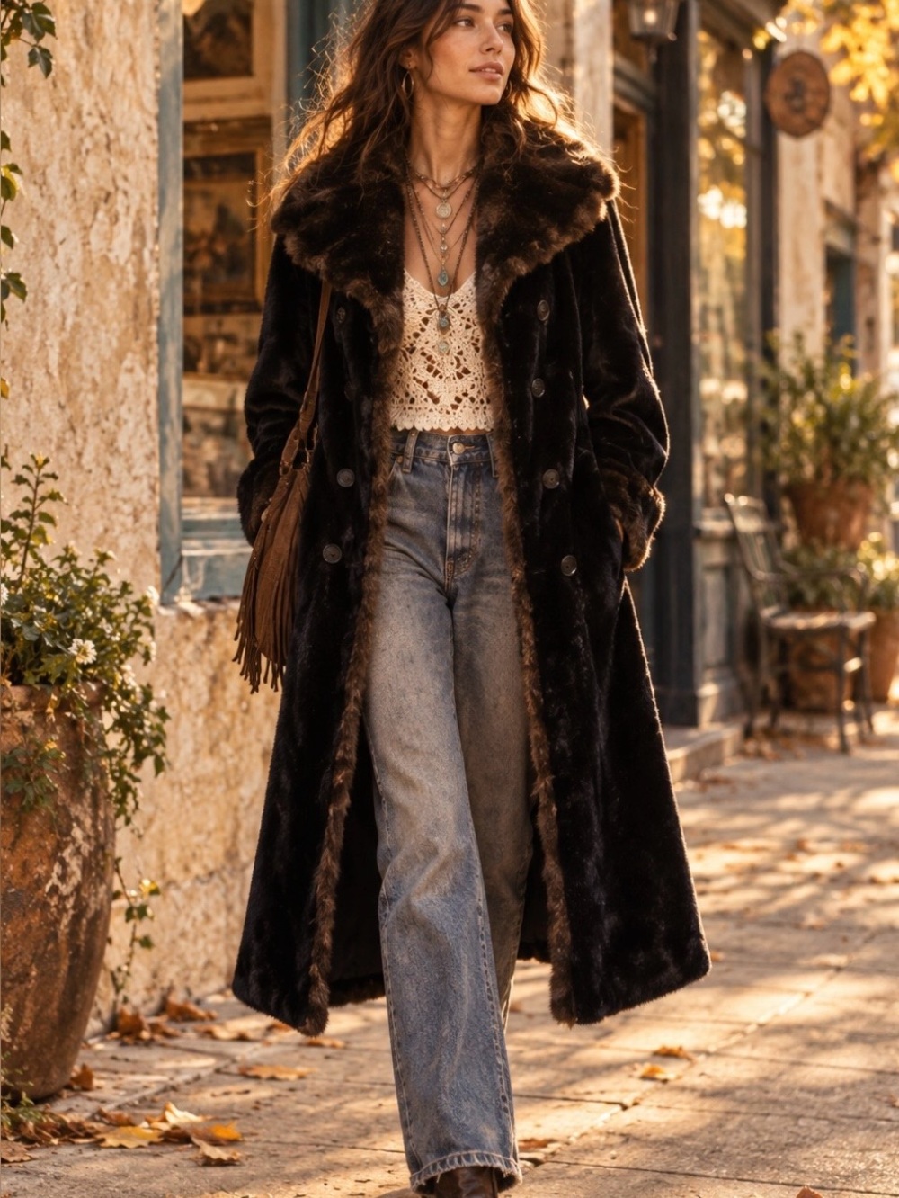 Be Chic in Faux Vintage Fur, Borgazia Blk/Brown L